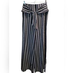 A. Byer Black and White Striped Wide Leg Pants, Sz XL